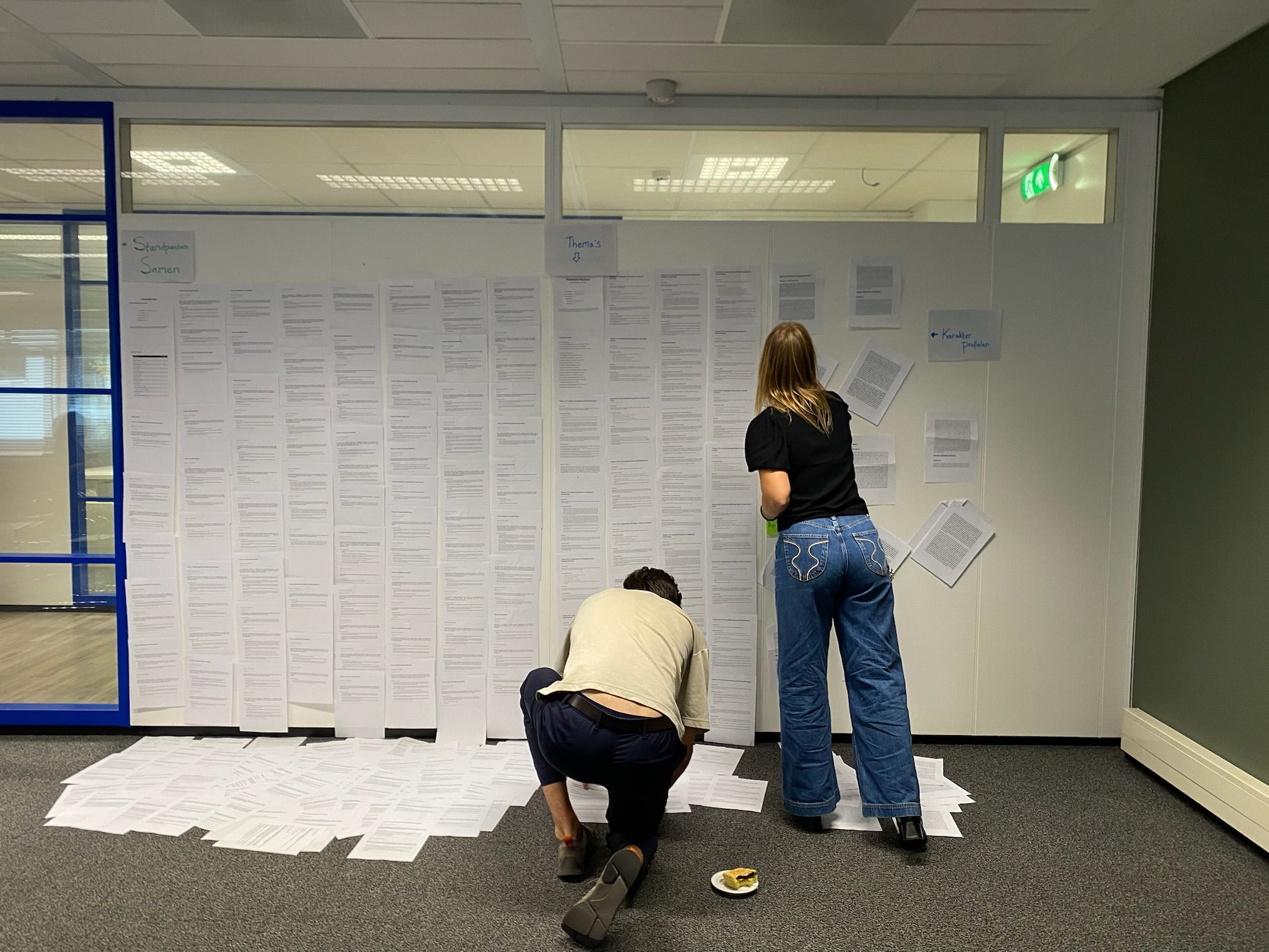 Post-its and notes being analyzed